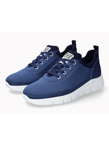 Denim Navy Eco Designed Shock Absorber Sneaker | Mephisto Men's Sneakers Collection  | Sam's Tailoring Fine Men Clothing