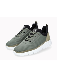 Khaki Eco Designed Shock Absorber Men's Sneaker | Mephisto Men's Sneakers Collection  | Sam's Tailoring Fine Men Clothing