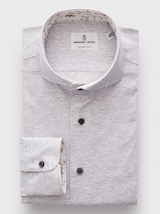 Light Grey Premium Quality Jersey Knit Shirt | Emanuel Berg Shirt Collection | Sam's Tailoring Fine Men Clothing