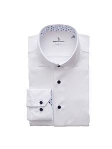 White Contrast Modern 4Flex Stretch Knit Men's Shirt | Emanuel Berg Shirts Collection | Sam's Tailoring Fine Men Clothing