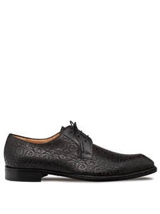 Black Lontani Patterned Calfskin Lace Up Shoe | Mezlan Lace Up Shoes Collection | Sam's Tailoring Fine Men's Clothing