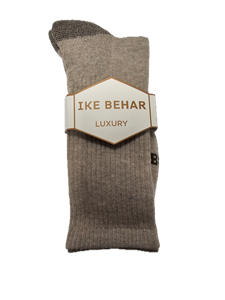 Tan With Brown Men's Luxury Socks | Ike Behar Luxury Socks | Sam's Tailoring Fine Men's Clothing