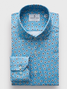 Turquoise Modern 4Flex Stretch Knit Shirt | Emanuel Berg 4Flex Shirts Collection | Sam's Tailoring Fine Men Clothing