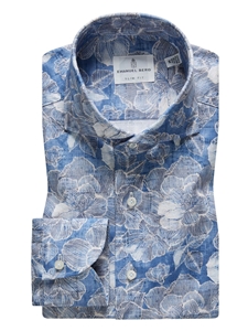 Light Blue Summer Textured Hybrid Shirt | Emanuel Berg Shirts Collection | Sam's Tailoring Fine Men Clothing