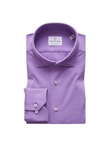 Purple Long Sleeve Stretch Knit Men's Shirt | Emanuel Berg Shirts Collection | Sam's Tailoring Fine Men Clothing