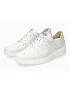 White Full Grain Leather Air Relax Men's Sneaker | Mephisto Men's Shoes Collection  | Sam's Tailoring Fine Men Clothing