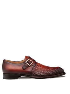 Cognac Hand Burnished Temi Men's Monks Strap Shoe | Mezlan Shoes Collection | Sam's Tailoring Fine Men's Clothing xford