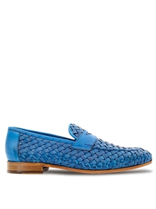 Jeans Solomeo Woven Men's Penny Loafer | Mezlan Shoes Collection | Sam's Tailoring Fine Men's Clothing xford