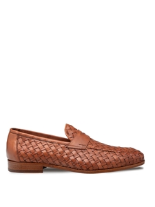 Cognac Solomeo Woven Men's Penny Loafer | Mezlan Shoes Collection | Sam's Tailoring Fine Men's Clothing xford