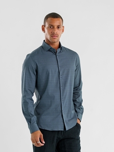 Dark Blue Geo Nova Long Sleeve Men's Shirt | Stone Rose Shirts Collection | Sam's Tailoring Fine Men Clothing