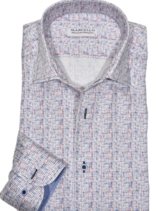 Multi Roll Collar Abstract Plaid Men's Shirt | Marcello Shirts Collection | Sam's Tailoring Fine Men's Clothing