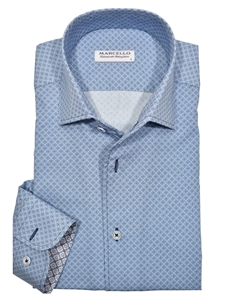 Sky Roll Collar Accentuated Diamond Men's Shirt | Marcello Shirts Collection | Sam's Tailoring Fine Men's Clothing