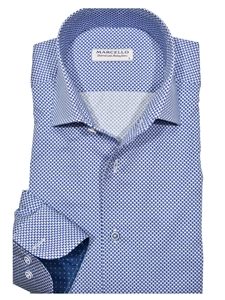 Sky Blue Roll Collar Malaga Neat Men's Shirt | Marcello Shirts Collection | Sam's Tailoring Fine Men's Clothing