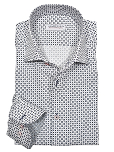 White Roll Collar Elite Diamond Men's Shirt | Marcello Shirts Collection | Sam's Tailoring Fine Men's Clothing