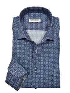 Navy Northport Shaded Medallion Men's Shirt | Marcello Shirts Collection | Sam's Tailoring Fine Men's Clothing