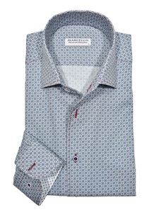 Sky Blue Palma Roll Collar Men's Shirt | Marcello Shirts Collection | Sam's Tailoring Fine Men's Clothing