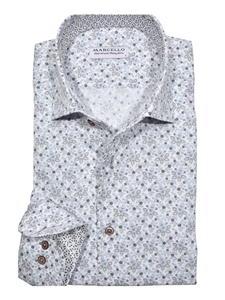 Slate Paisley Roll Collar Men's Shirt | Marcello Shirts Collection | Sam's Tailoring Fine Men's Clothing