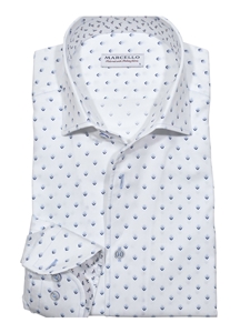 Floating Diamond Roll Collar Men's Shirt | Marcello Shirts Collection | Sam's Tailoring Fine Men's Clothing