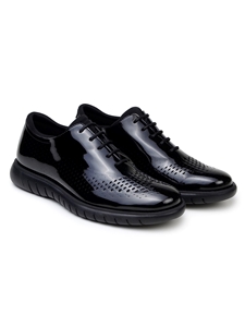 Black Polished Mazxim Men's Formal Sneaker | Belvedere Studio Shoes | Sam's Tailoring Fine Men's Clothing