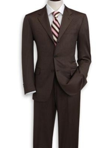 Hickey Freeman Tailored Clothing Brown Pin Stripe Suit 091305058 - Suits | Sam's Tailoring Fine Men's Clothing