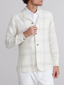 Natural Dobby Check d-Constructed Men Shirt Jacket | Emanuel Berg Jackets | Sam's Tailoring Fine Men Clothing