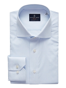 Composition: 100% Cotton, Modern Fit, Spread Collar,  No Pocket, Emanuel Berg Dress Shirts, Matching Pearl Buttons