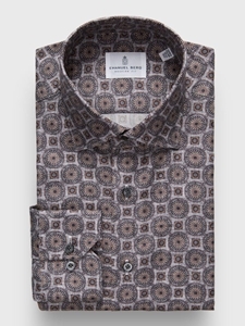 Dark Grey Dobby Printed Sport Luxury Men's Dress Shirt | Emanuel Berg Dress Shirts | Sam's Tailoring Fine Men Clothing