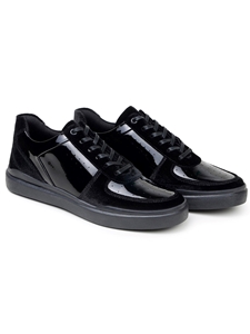 Black Patent Leather Men's Lace Up Shoe | Belvedere Studio Shoes | Sam's Tailoring Fine Men's Clothing