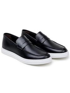 Black Nappa Leather Rubber Sole Men's Shoe | Belvedere Studio Shoes | Sam's Tailoring Fine Men's Clothing