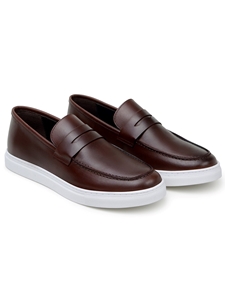 Brown Nappa Leather Rubber Sole Men's Shoe | Belvedere Studio Shoes | Sam's Tailoring Fine Men's Clothing