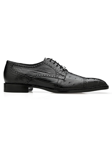 Black Genuine Caiman Crocodile Men's Shoe | Belvedere Dress Shoes | Sam's Tailoring Fine Men's Clothing