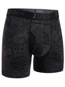 Coastal Black Swing Shift 6" Boxer Brief Underwear | 2Undr 6" Boxer Brief Underwear's Collection | Sam's Tailoring Fine Men's Clothing