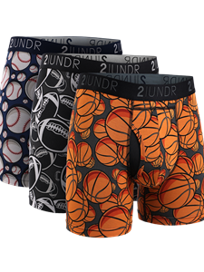 Grid Iron/Hoops/Upper Deck Swing Shift 6" Boxer Brief 3 Pack Boxset | 2Undr 6" Boxer Brief Underwear's Collection | Sam's Tailoring Fine Men's Clothing
