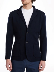 Navy Two Button Premium Men's Swacket | Emanuel Berg Jackets Collection | Sam's Tailoring Fine Men Clothing