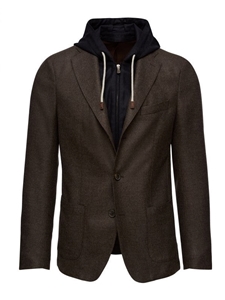 Dark Brown Wool Solid D-Constructed Men's Jacket | Emanuel Berg Jackets Collection | Sam's Tailoring Fine Men Clothing
