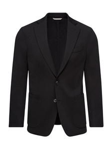 Black Robert - Wool Blend Solid Jersey D-Constructed Jacket | Emanuel Berg Jackets Collection | Sam's Tailoring Fine Men Clothing