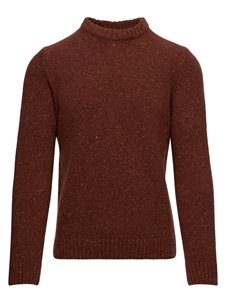 Rust Premium Luxury Cashmere Men Crew Neck Sweater | Emanuel Berg Sweaters Collection | Sam's Tailoring Fine Men Clothing