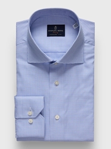 Bright Blue Natural Stretch Yoga Twill Luxury Dress Shirt | Emanuel Berg Dress Shirts Collection | Sam's Tailoring Fine Men's Clothing