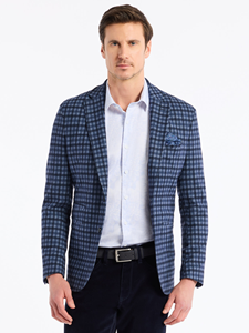 Navy Two Button Marvin Tailored Fit Men's Blazer | Robert Graham Blazers Collection | Sam's Tailoring Fine Men's Clothing