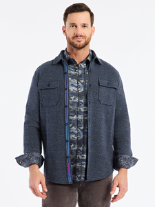 Blue Point Collar Vigano Men's Shirt Jacket | Robert Graham Outerwear Collection | Sam's Tailoring Fine Men's Clothing