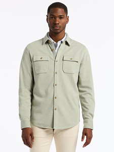 Sage Point Collar Vigano Men's Shirt Jacket | Robert Graham Outerwear Collection | Sam's Tailoring Fine Men's Clothing