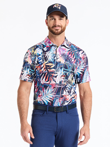 Multi Palm Dreams Men Short Sleeve Polo | Robert Graham Polos Collection | Sam's Tailoring Fine Men's Clothing