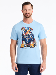Slate Blue Chill Graham Short Sleeve T-Shirt | Robert Graham T-Shirts Collection | Sam's Tailoring Fine Men's Clothing
