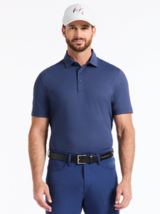 Navy Blazer Falto Men's Short Sleeve Polo | Robert Graham Polos Collection | Sam's Tailoring Fine Men's Clothing
