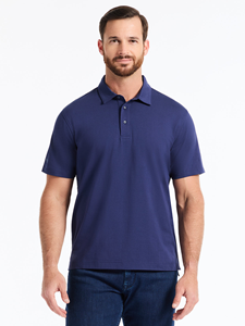 Navy Furlan Short Sleeve Men's Polo | Robert Graham Polos Collection | Sam's Tailoring Fine Men's Clothing