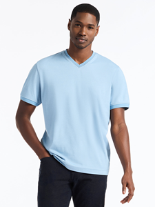 Slate Blue Holton Short Sleeve Men T-Shirt | Robert Graham T-Shirts Collection | Sam's Tailoring Fine Men's Clothing