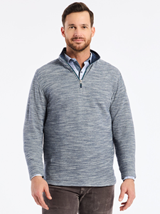 Navy Ledson Long Sleeve Men's Knit Shirt | Robert Graham Knits Collection | Sam's Tailoring Fine Men's Clothing