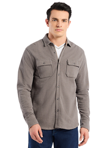 Charcoal Burner Men's Long Sleeve Knit Shirt | Robert Graham Knits Collection | Sam's Tailoring Fine Men's Clothing