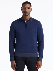 Navy Walton Long Sleeve Men's Sweater | Robert Graham Sweaters Collection | Sam's Tailoring Fine Men's Clothing