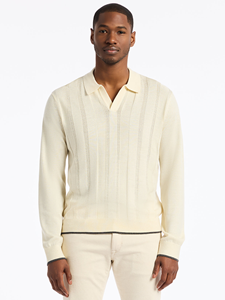 Offwhite Fenmore Long Sleeve Men's Sweater | Robert Graham Sweaters Collection | Sam's Tailoring Fine Men's Clothing
